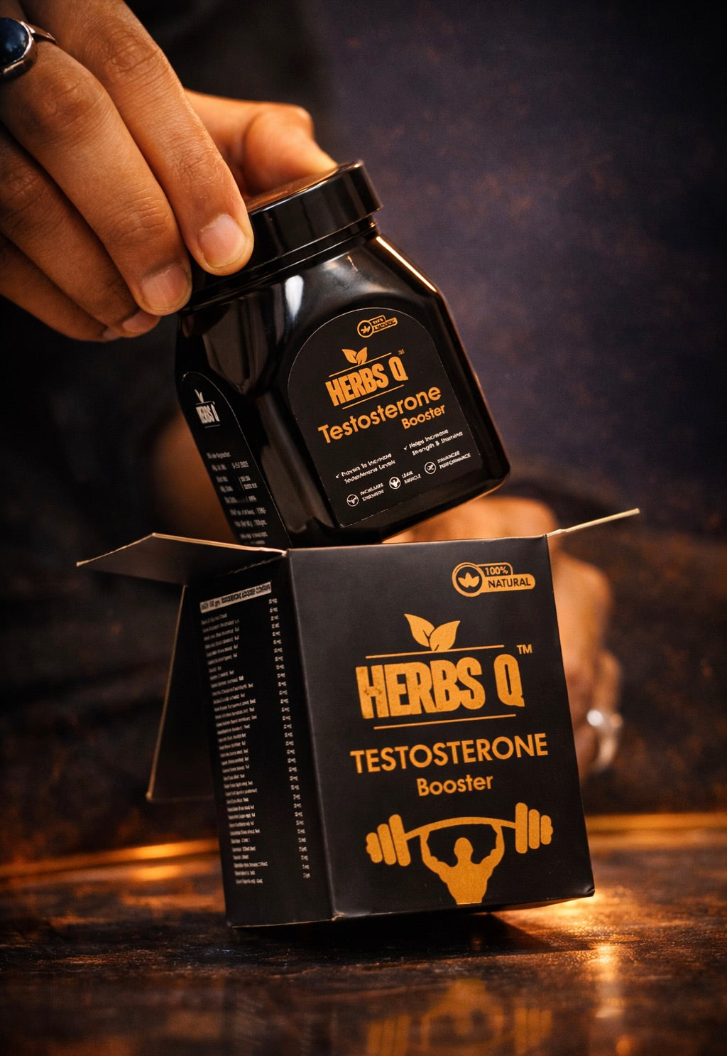 HERBS Q Testosterone Booster | Build Power, Muscle & Confidence (150g)